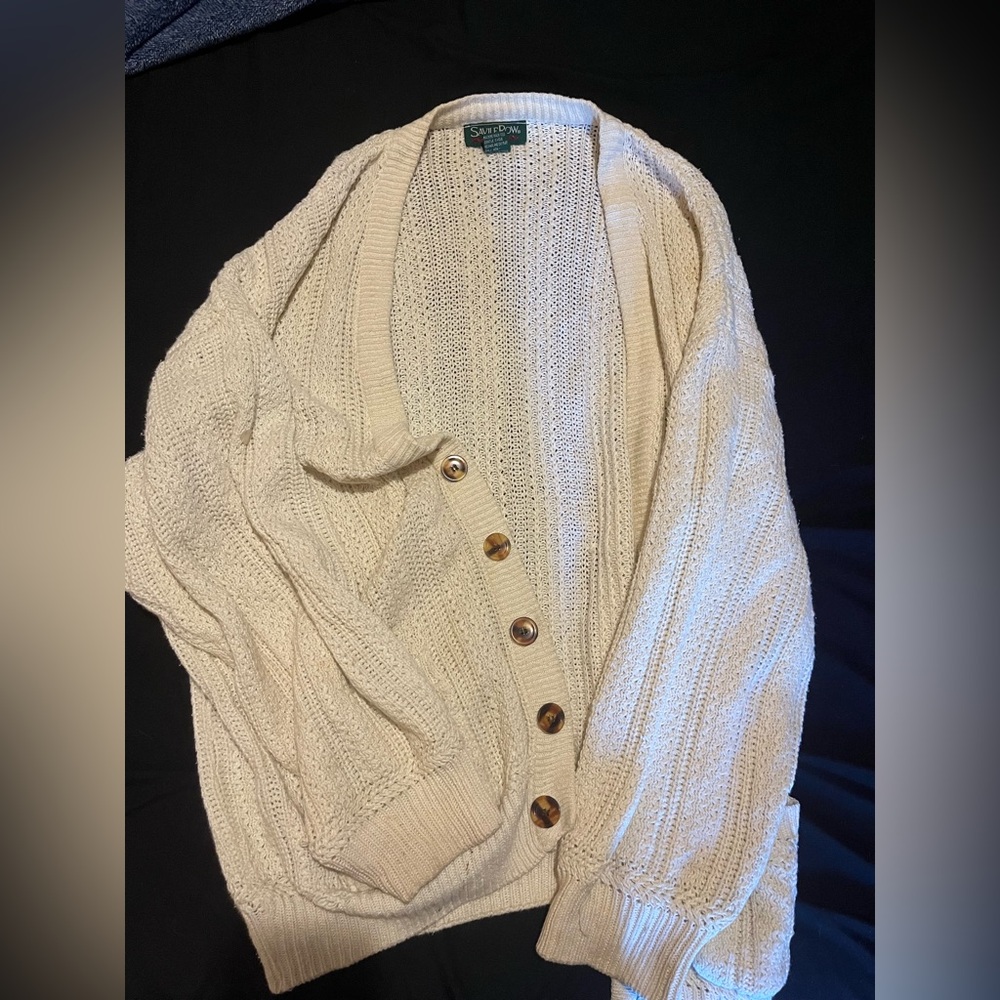 Savile Row Cream Button-Up Cardigan